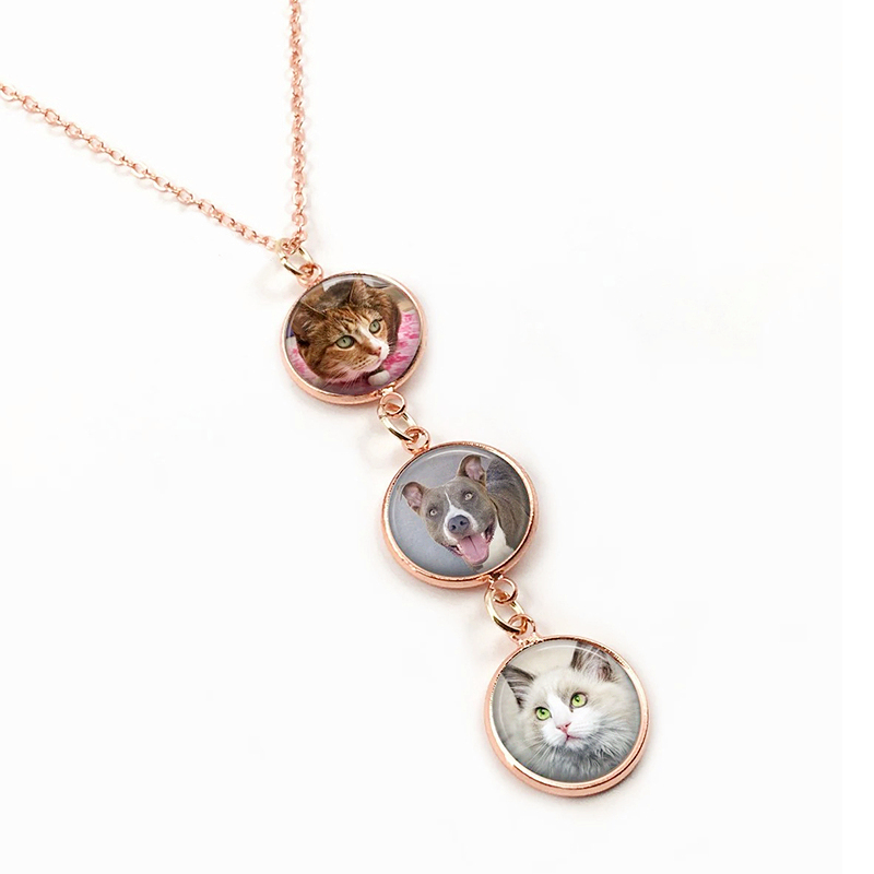 Personalized photo charm necklace