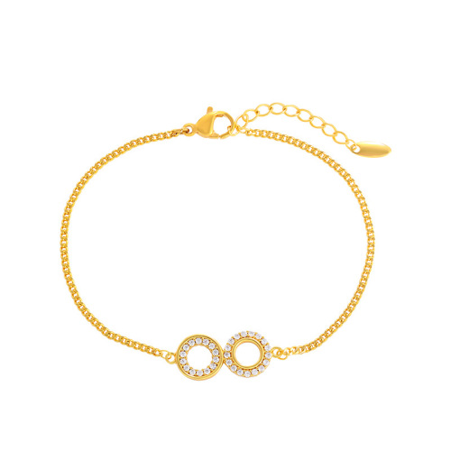 Simple personalized zirconium infinity bracelet